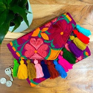 Mexican Floral Embroidered Handbag